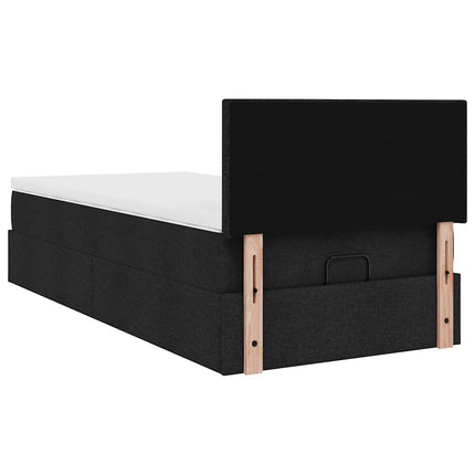 osmannisk sengeramme med madras 90x190 cm stof sort