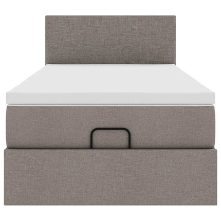 osmannisk sengeramme med madras 90x190 cm stof gråbrun