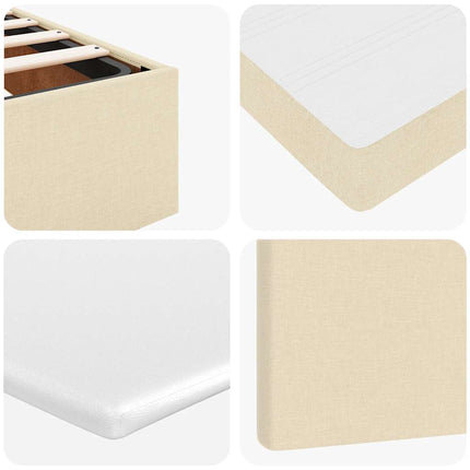 osmannisk sengeramme med madras 90x190 cm stof cremefarvet