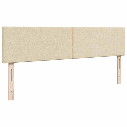 osmannisk sengeramme med madras 160x200 cm stof cremefarvet