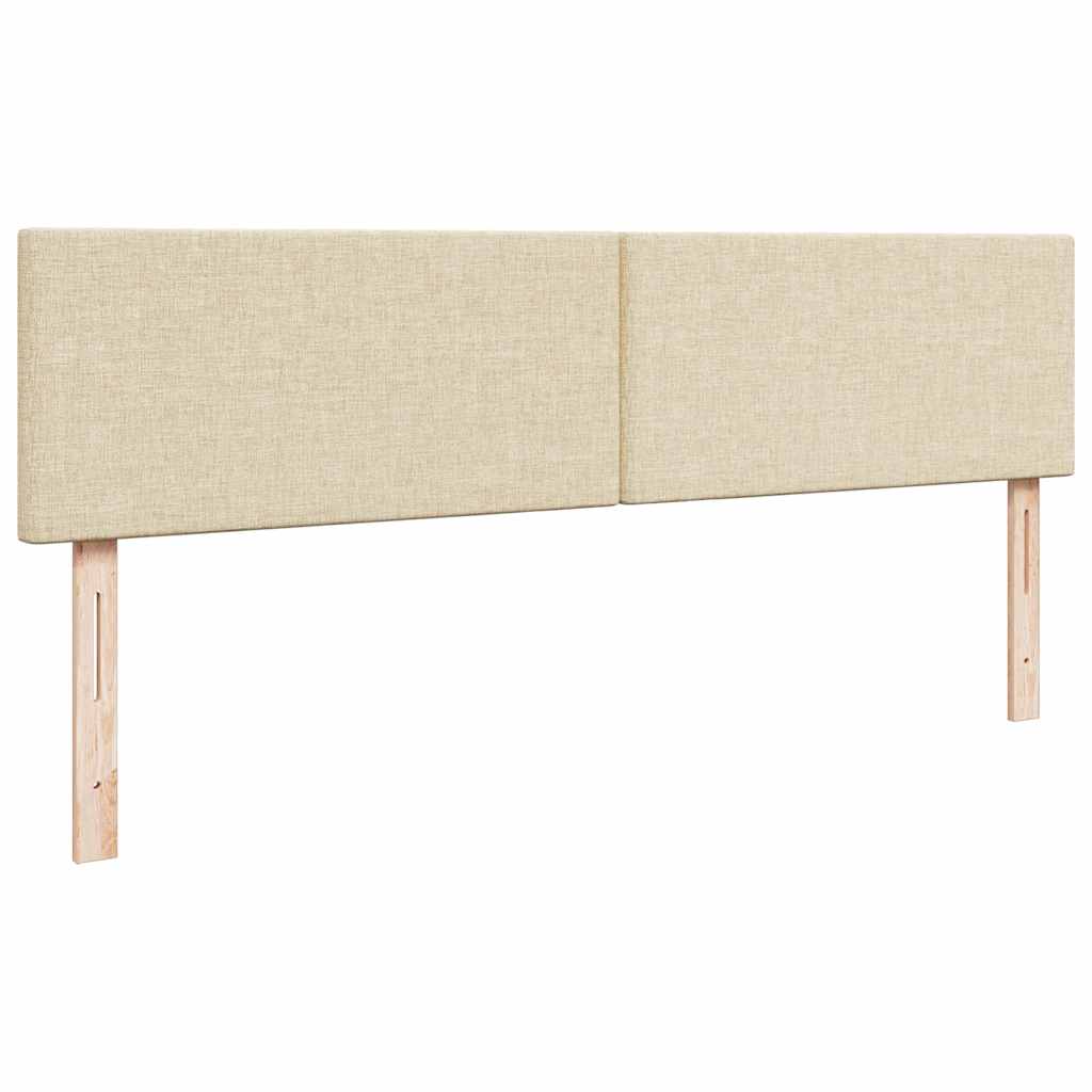 osmannisk sengeramme med madras 160x200 cm stof cremefarvet