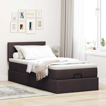 osmannisk sengeramme med madras 80x200 cm stof mørkebrun