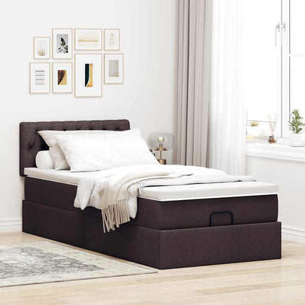 osmannisk sengeramme med madras 80x200 cm stof mørkebrun