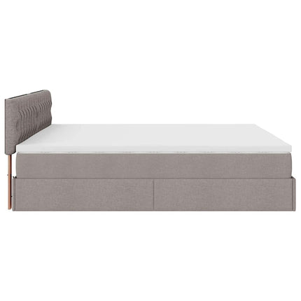 osmannisk sengeramme med madras 200x200 cm stof gråbrun