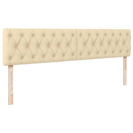 osmannisk sengeramme med madras 200x200 cm stof cremefarvet