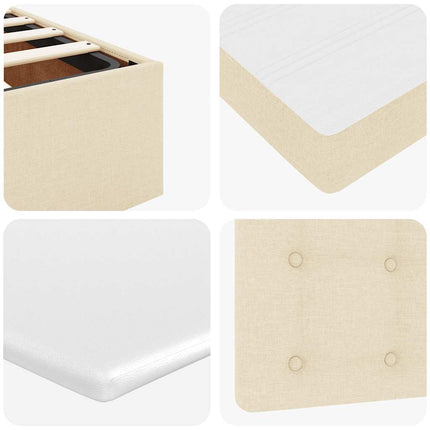 osmannisk sengeramme med madras 80x200 cm stof cremefarvet