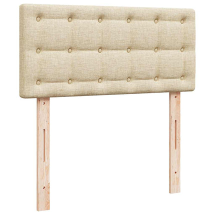 osmannisk sengeramme med madras 80x200 cm stof cremefarvet