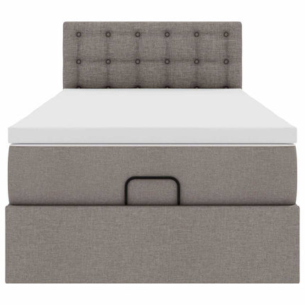 ottoman seng med madras mørkegrå 90x200 cm gråbrun