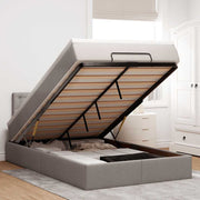 osmannisk sengeramme med madras 120x190 cm stof gråbrun