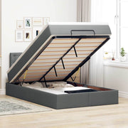 ottoman seng med madras mørkegrå 120x200 cm stof