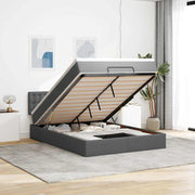 ottoman seng med madras 140x190 cm stof mørkegrå