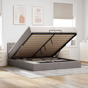 osmannisk sengeramme med madras 200x200 cm stof gråbrun