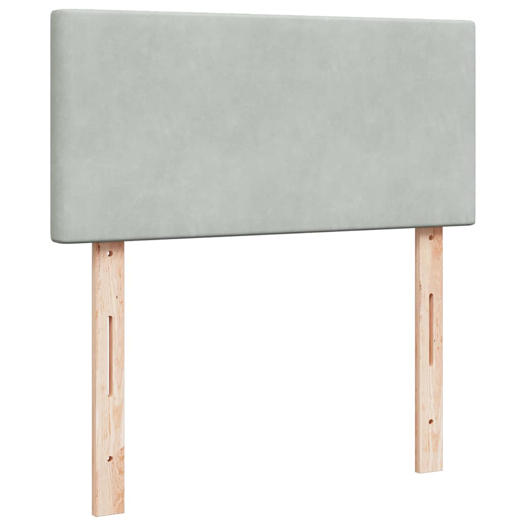 osmannisk sengeramme med madras 80x200 cm fløjl lysegrå