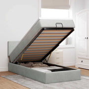 osmannisk sengeramme med madras 80x200 cm fløjl lysegrå