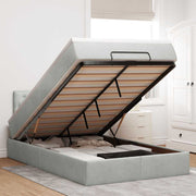 osmannisk sengeramme med madras 120x200 cm fløjl lysegrå