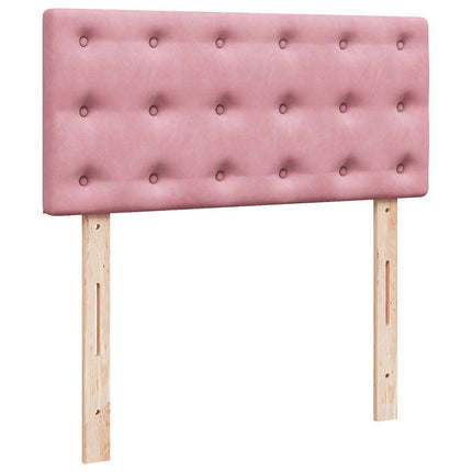 osmannisk sengeramme med madras 90x190 cm fløjl lyserød