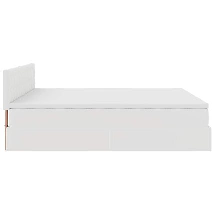 osmannisk sengeramme med madrasser 200x200 cm kunstlæder hvid