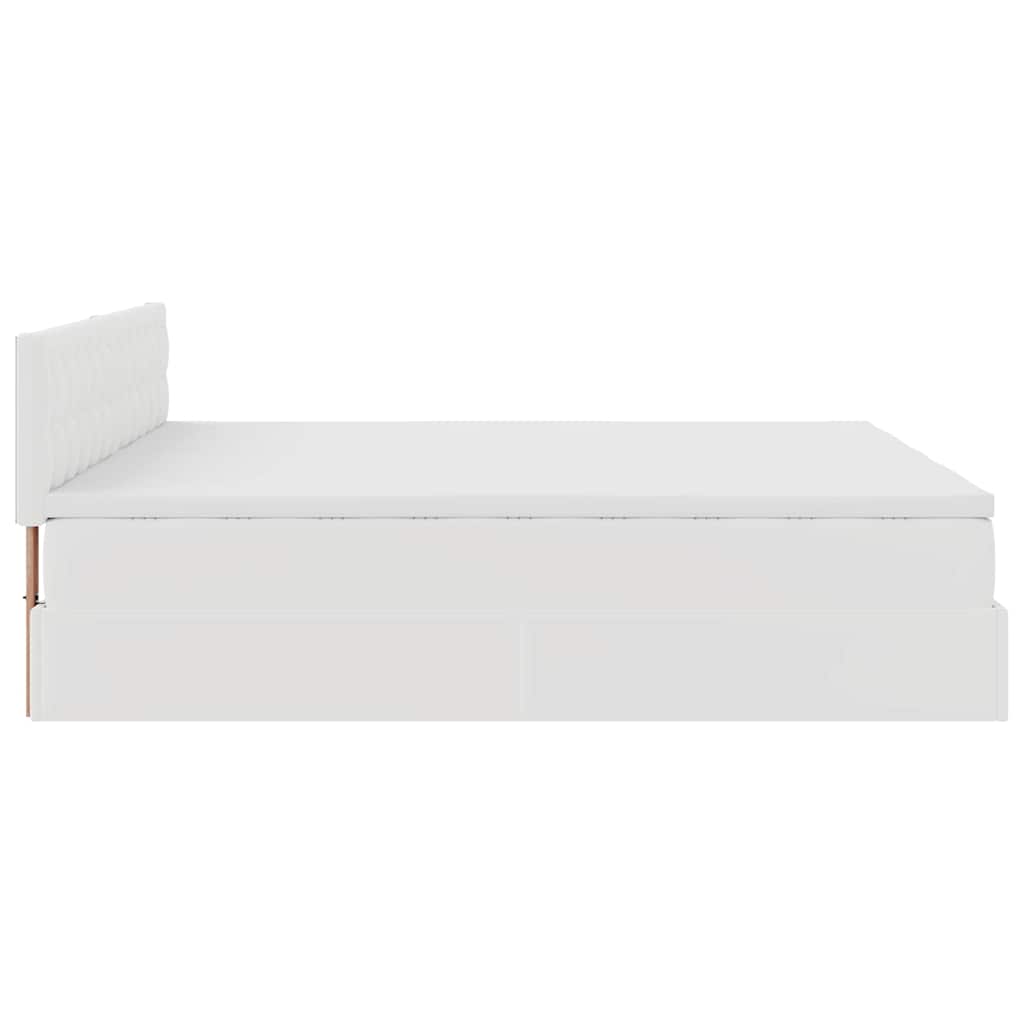 osmannisk sengeramme med madrasser 200x200 cm kunstlæder hvid