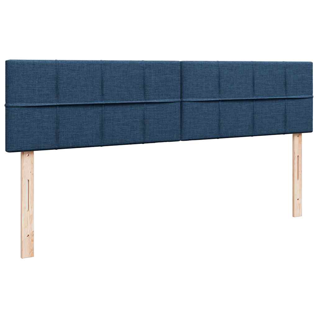 osmannisk sengeramme med madrasser 200x200 cm stof blå