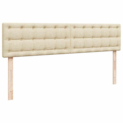 osmannisk sengeramme med madrasser 200x200 cm stof cremefarvet