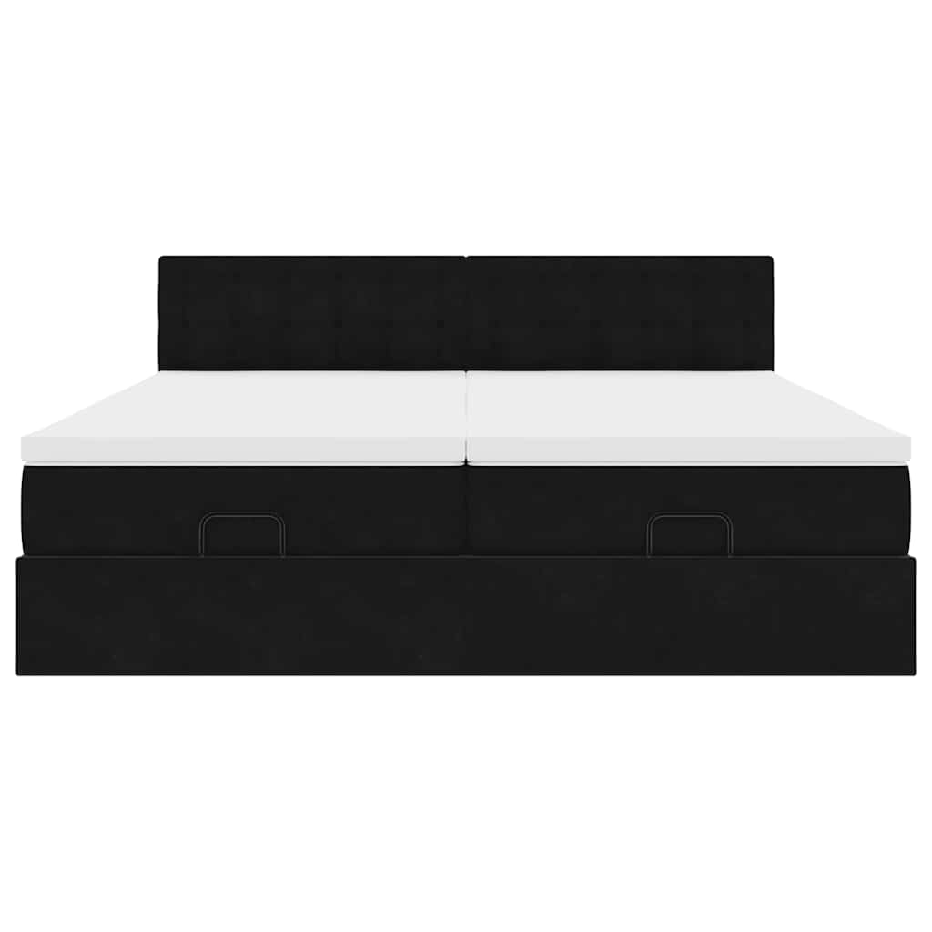 osmannisk sengeramme med madrasser 160x200 cm fløjl sort