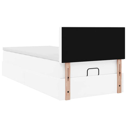 osmannisk sengeramme med madras 90x200 cm kunstlæder hvid