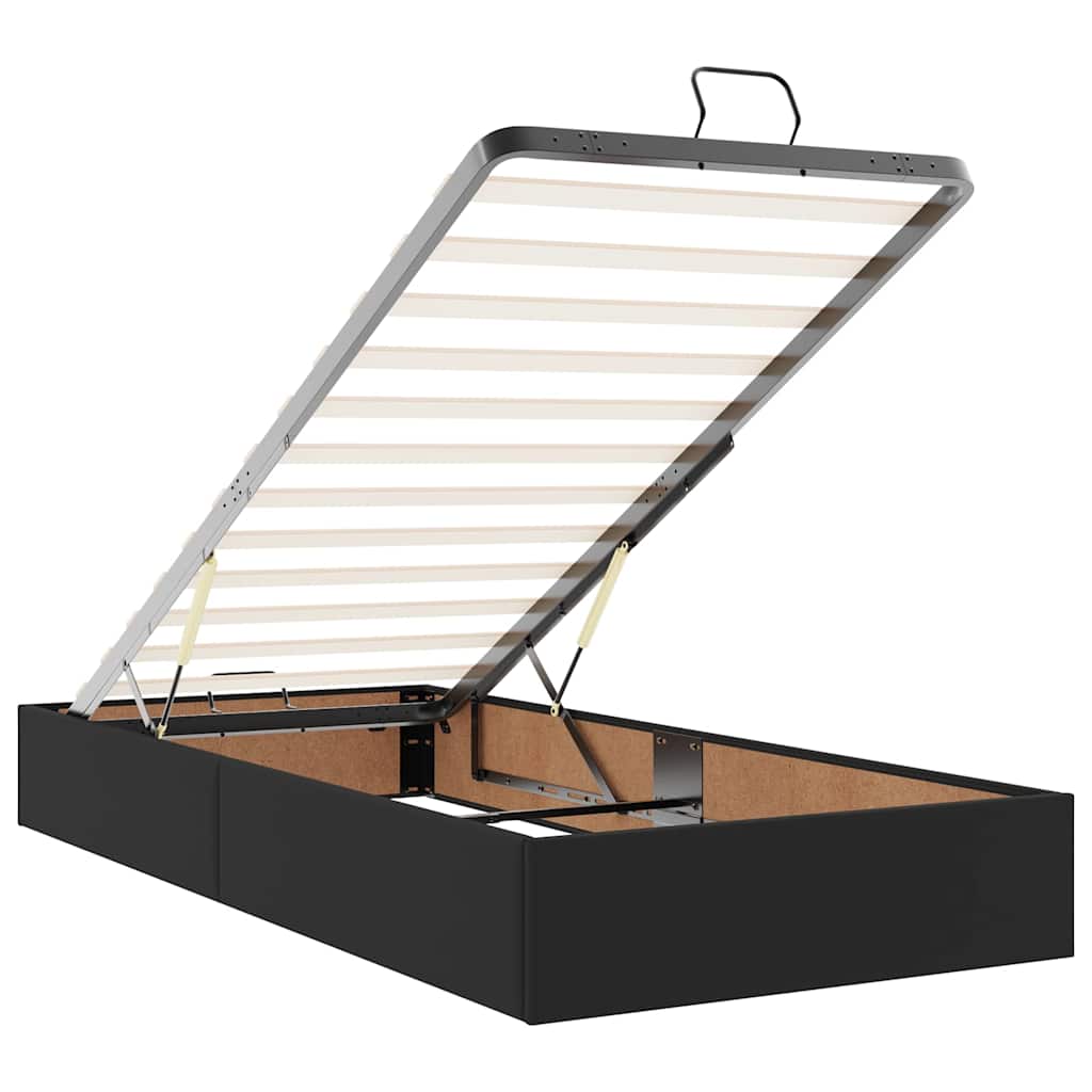 osmannisk sengeramme med madras 100x200 cm kunstlæder sort