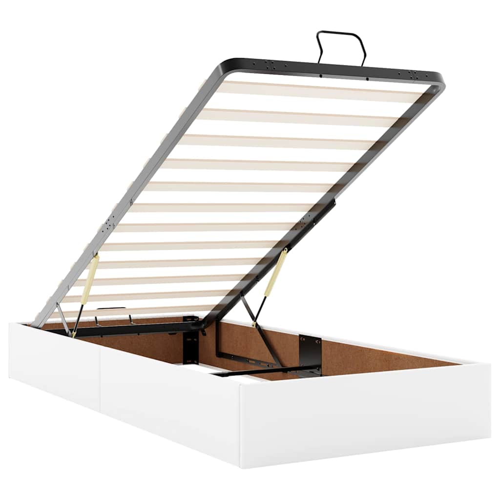 osmannisk sengeramme med madras 100x200 cm kunstlæder hvid