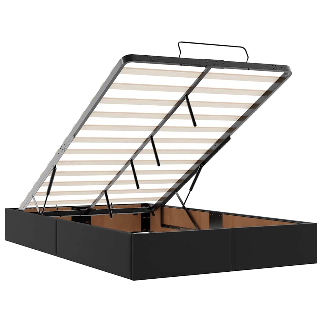 osmannisk seng med madrasser & LEDs 120x190 cm kunstlæder sort