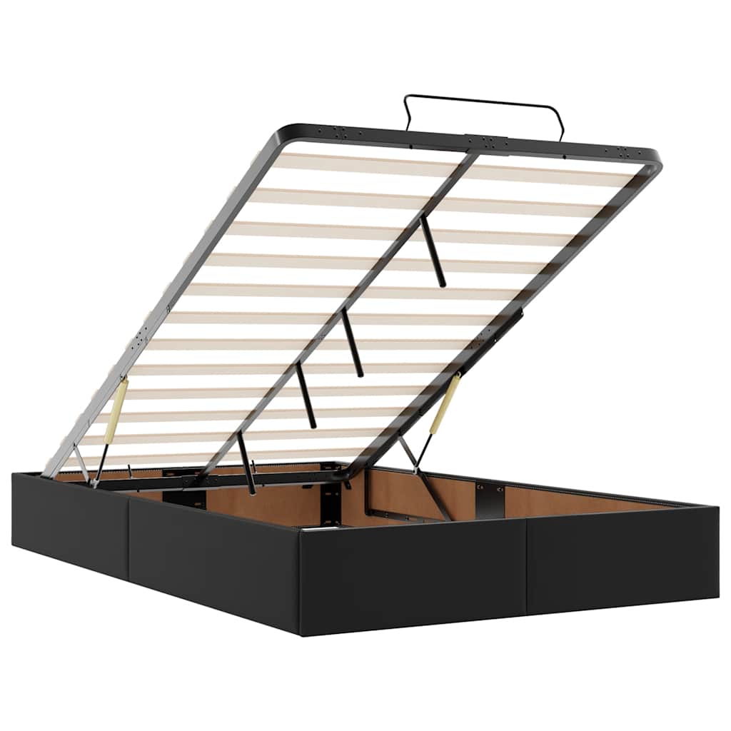 osmannisk sengeramme med madras 120x200 cm kunstlæder sort