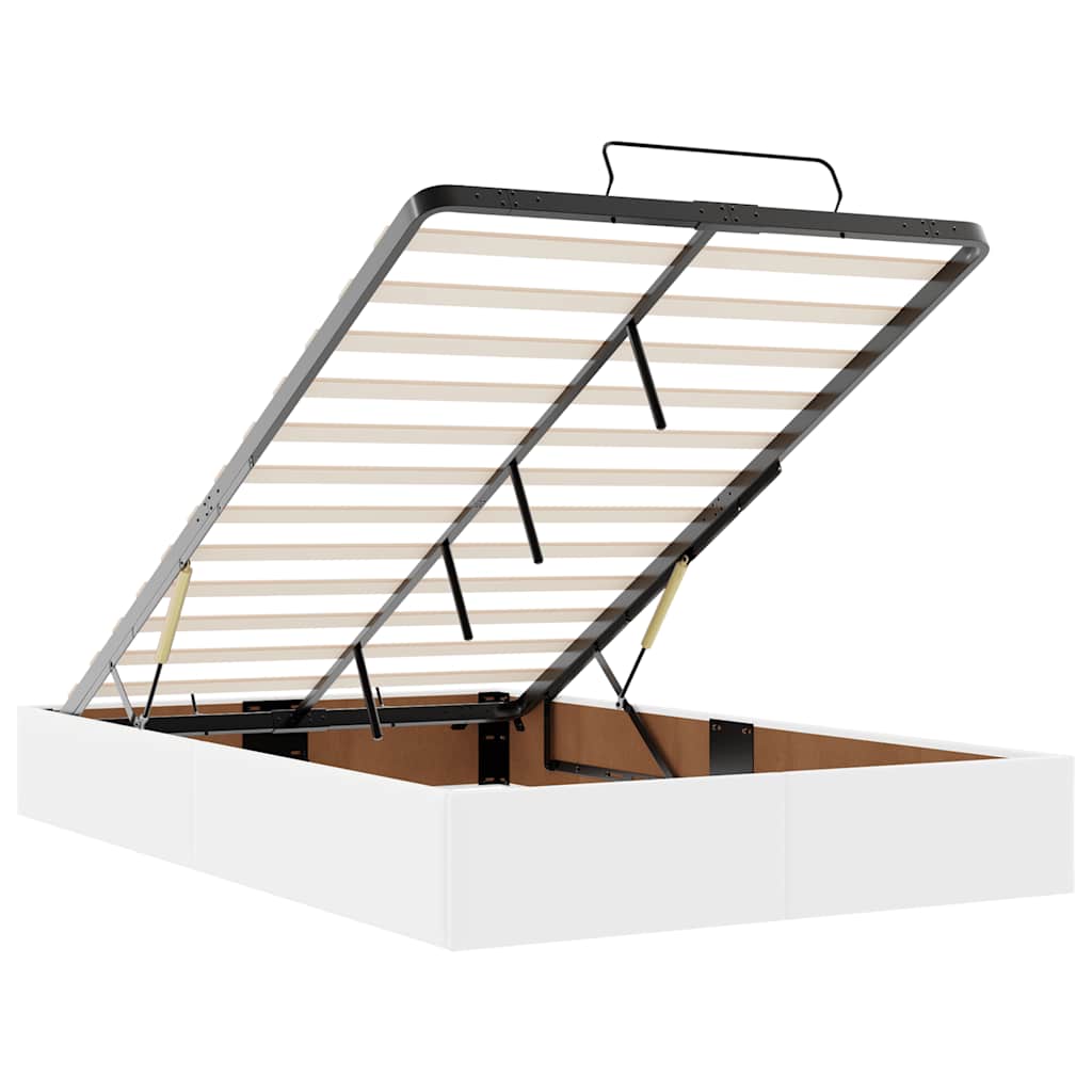 osmannisk sengeramme med madras 120x200 cm kunstlæder hvid