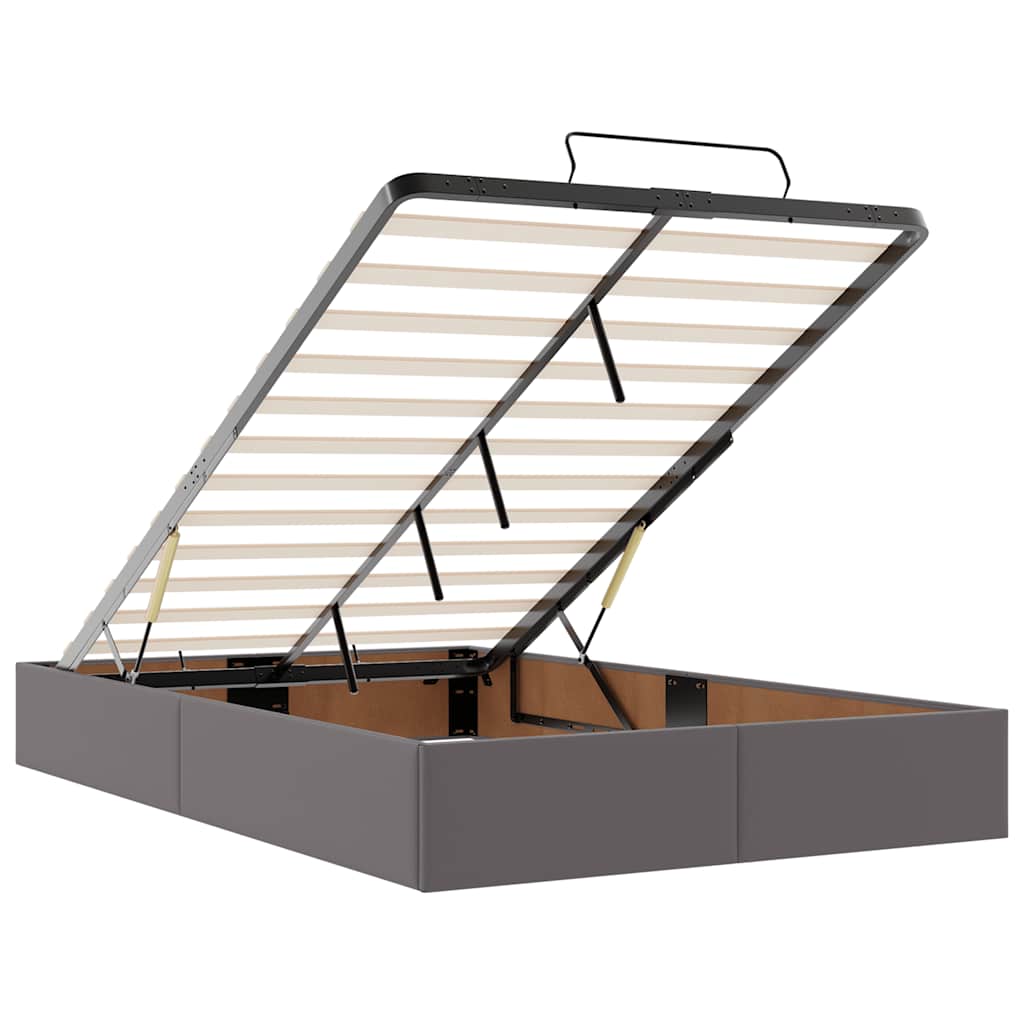 osmannisk sengeramme med madras 120x200 cm kunstlæder grå