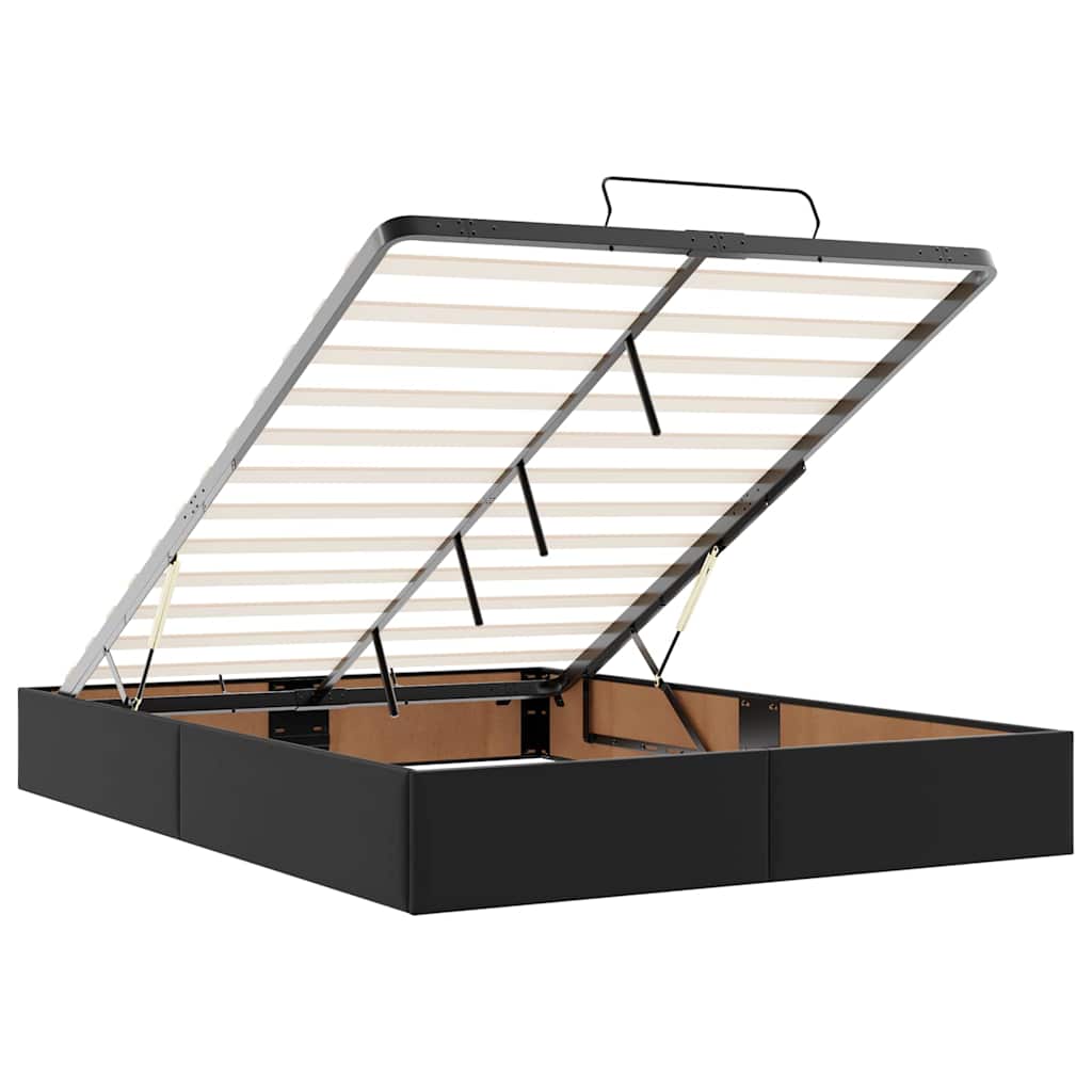 osmannisk seng med madrasser & LEDs 140x190 cm kunstlæder sort