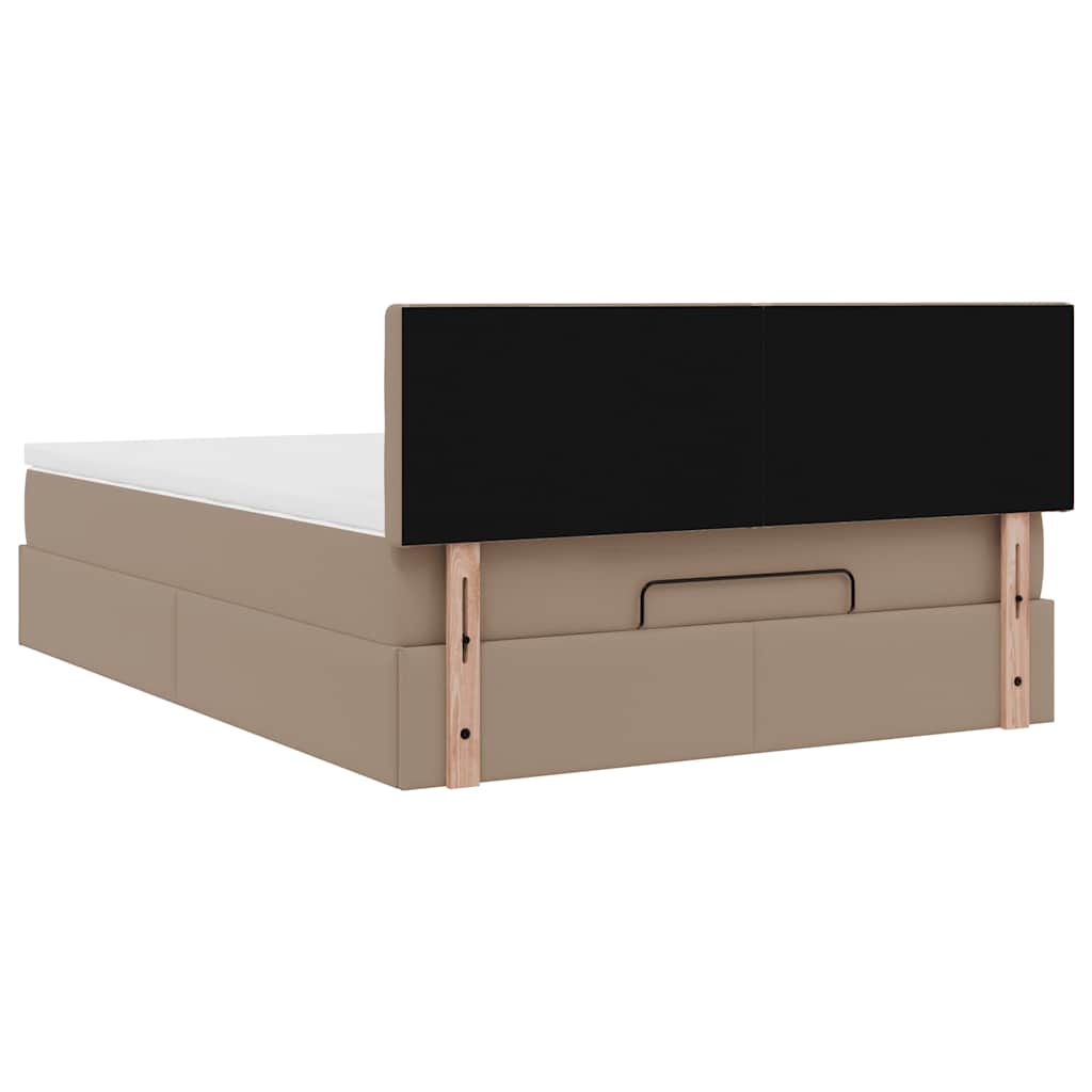 osmannisk seng med madrasser & LEDs 140x190 cm kunstlæder