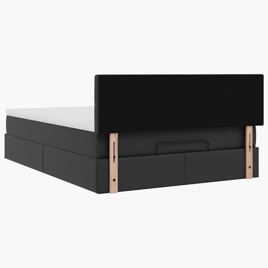 osmannisk seng med madrasser & LEDs 140x200 cm kunstlæder sort