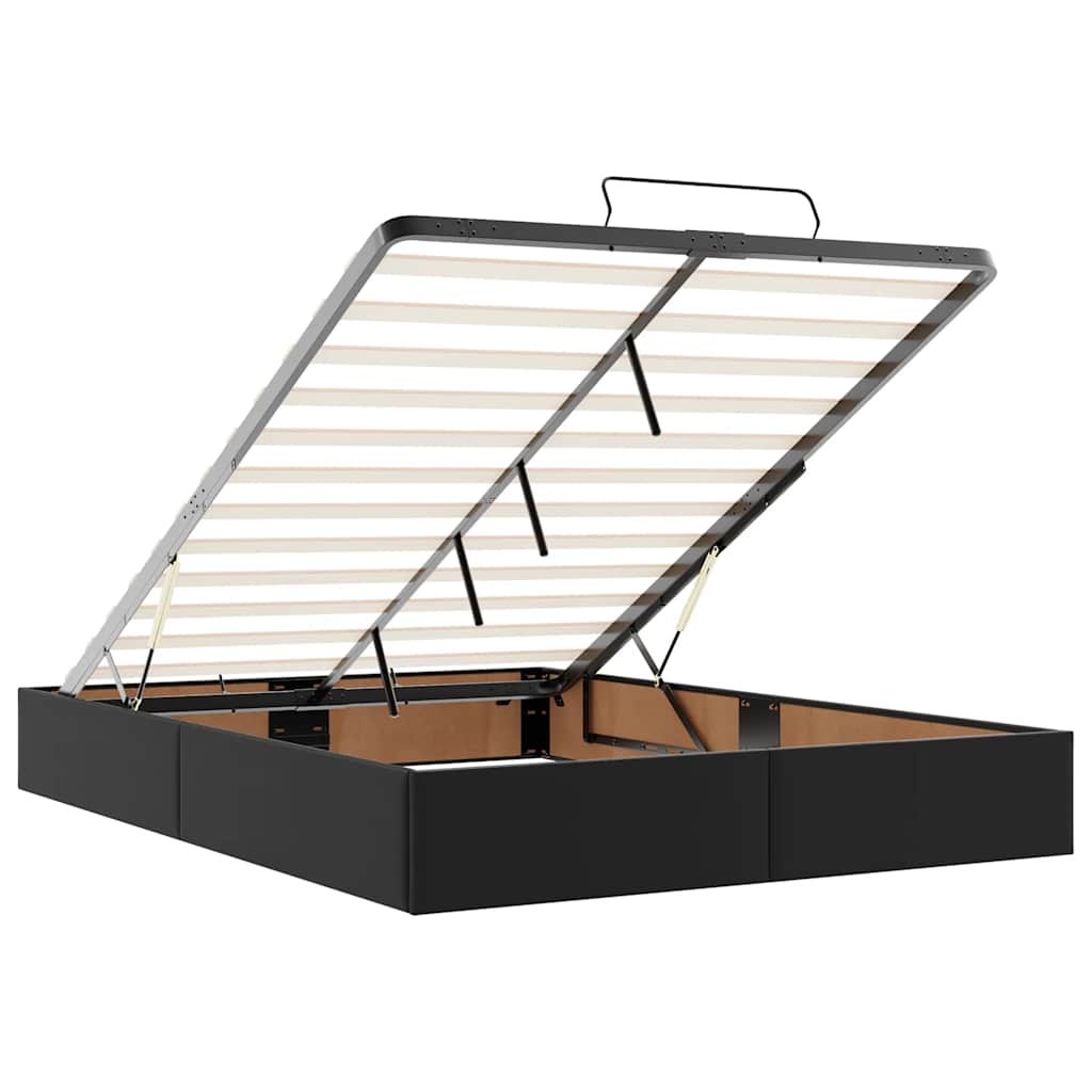 osmannisk seng med madrasser & LEDs 140x200 cm kunstlæder sort