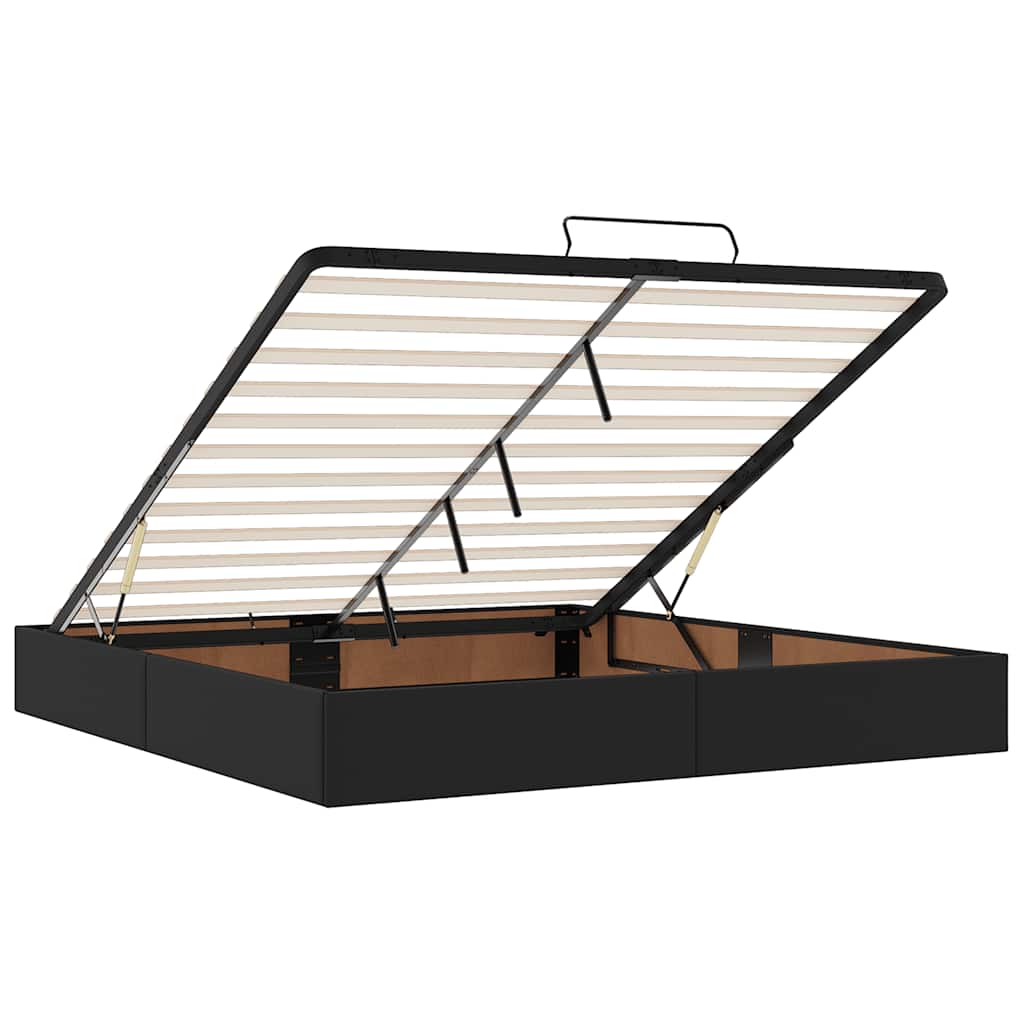 osmannisk sengeramme med madras 200x200 cm kunstlæder sort