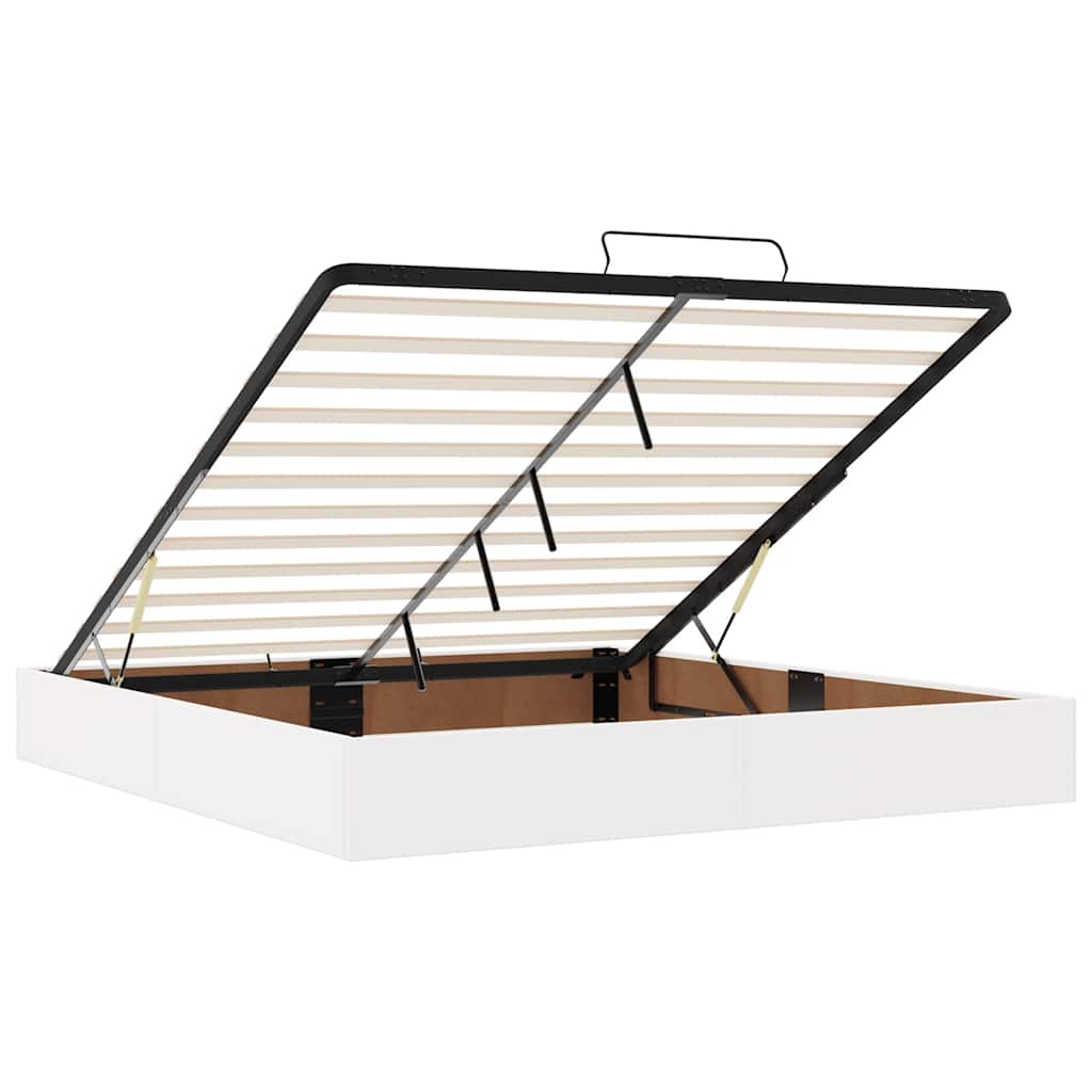 osmannisk sengeramme med madras 200x200 cm kunstlæder hvid