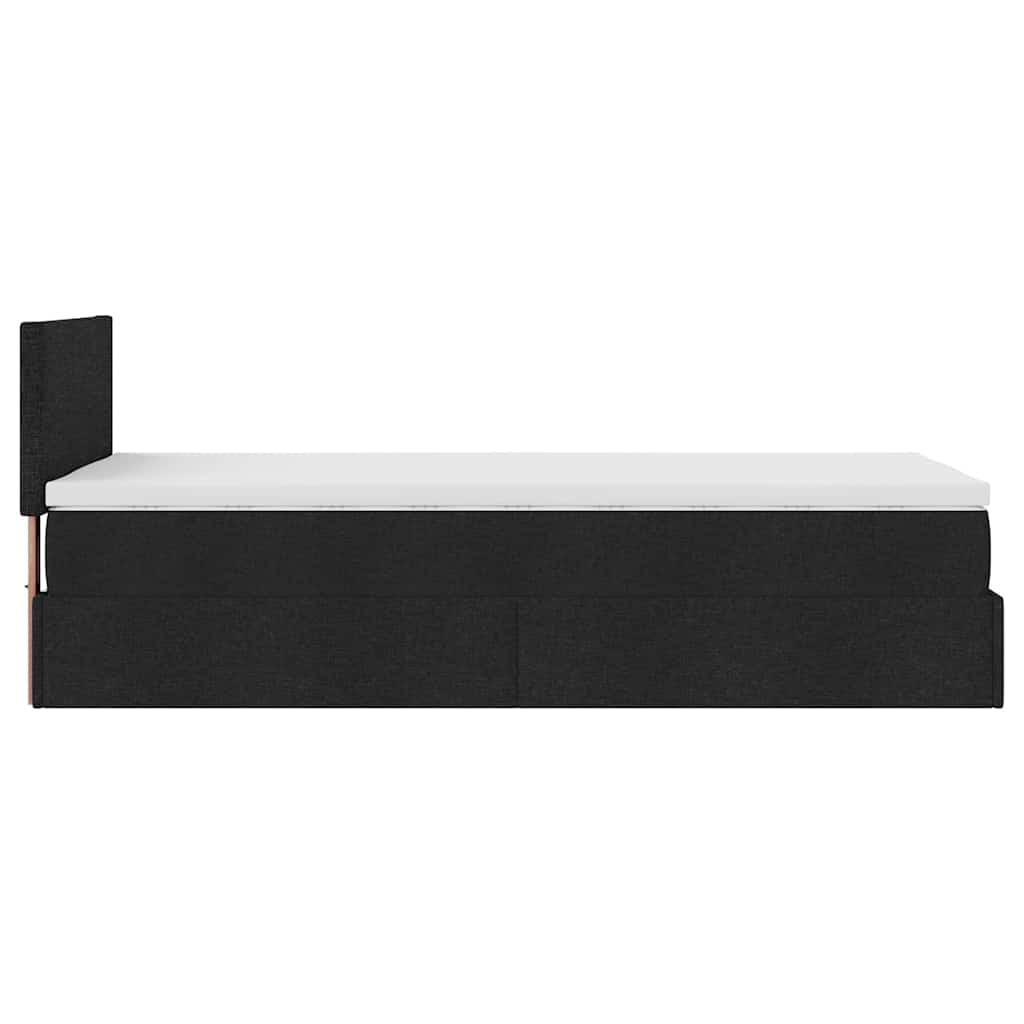 ottoman seng med madras & LEDs 80x200 cm stof sort