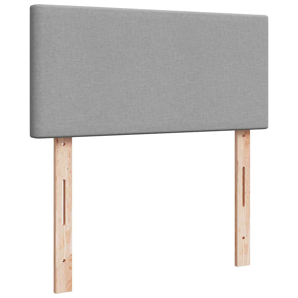 osmannisk sengeramme med madras 90x190 cm stof lysegrå