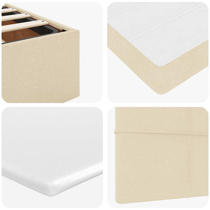 osmannisk sengeramme med madrasser 200x200 cm stof cremefarvet