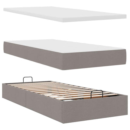 osmannisk sengeramme med madras 80x200 cm stof gråbrun