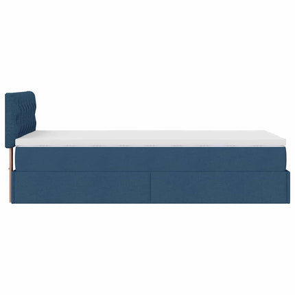 osmannisk sengeramme med madras 80x200 cm stof blå
