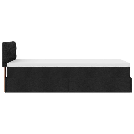 osmannisk sengeramme med madras 90x190 cm stof sort