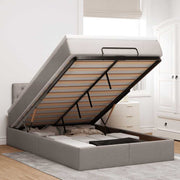 osmannisk sengeramme med madras 120x200 cm stof gråbrun