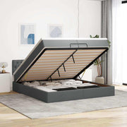 osmannisk sengeramme med madrasser 200x200 cm stof mørkegrå