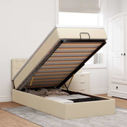 osmannisk sengeramme med madras 80x200 cm stof cremefarvet