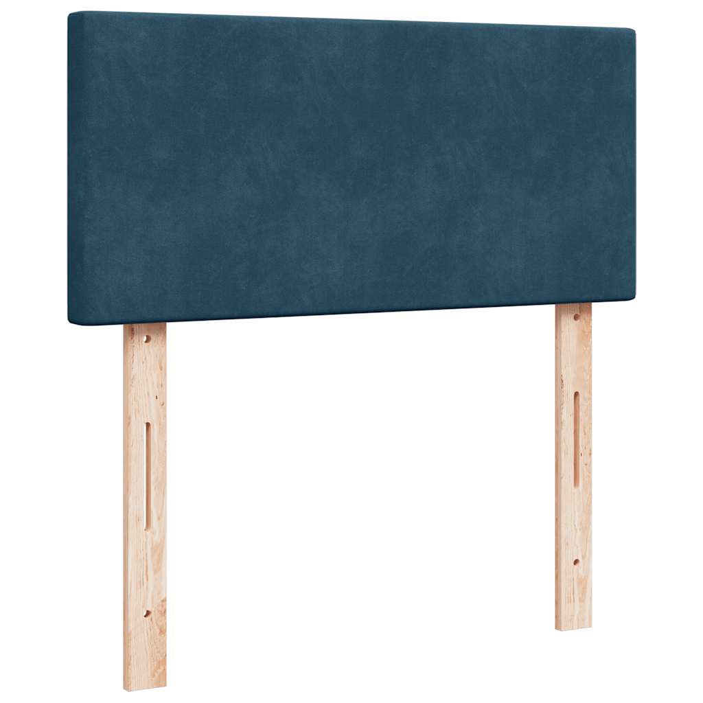osmannisk sengeramme med madras 90x190 cm fløjl mørkeblå