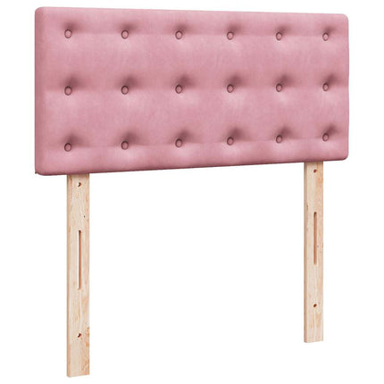osmannisk sengeramme med madras 90x190 cm fløjl lyserød