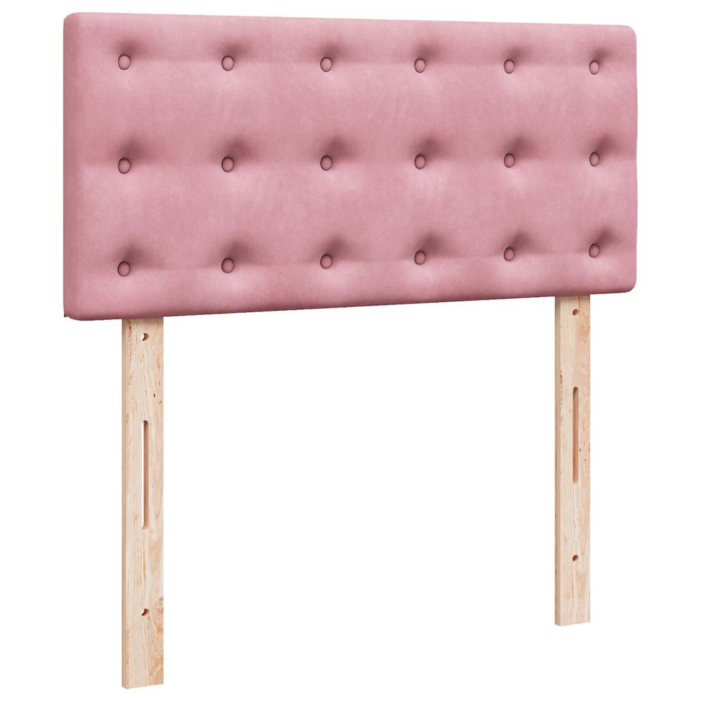 osmannisk sengeramme med madras 90x200 cm fløjl lyserød